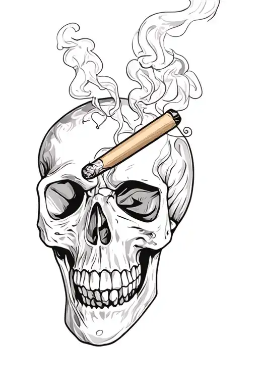 A Skull Smoking A Blunt