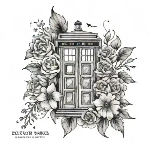 Doctor Who Tardis Surrounded By A Galaxy Of Flowers