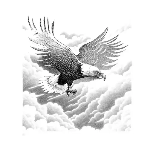 Eagle Soaring Over A Landscape Inspired By One Piece Anime