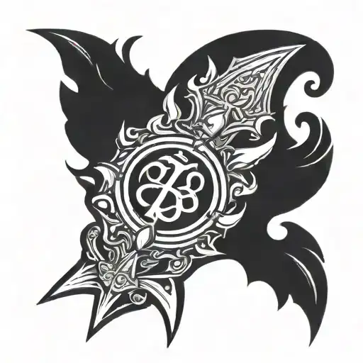 Barbados Trident Symbol Incorporating Elements