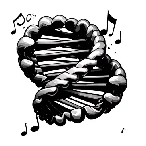 Dna Double Helix Transforming Into Music