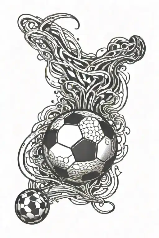 Heartbeat Line Into A Soccer Ball