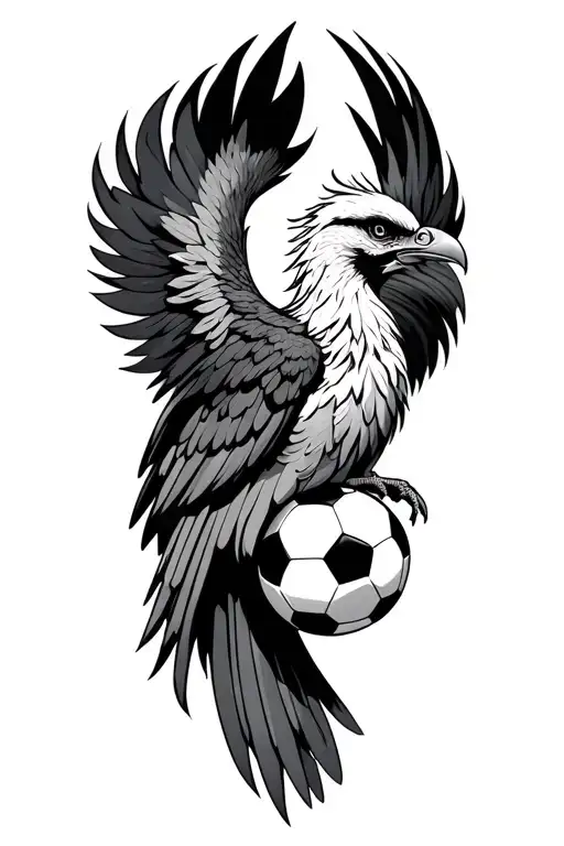 A Pheonix With A Soccer Ball