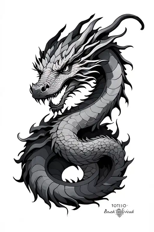 Dragon Wrapped Around Calf