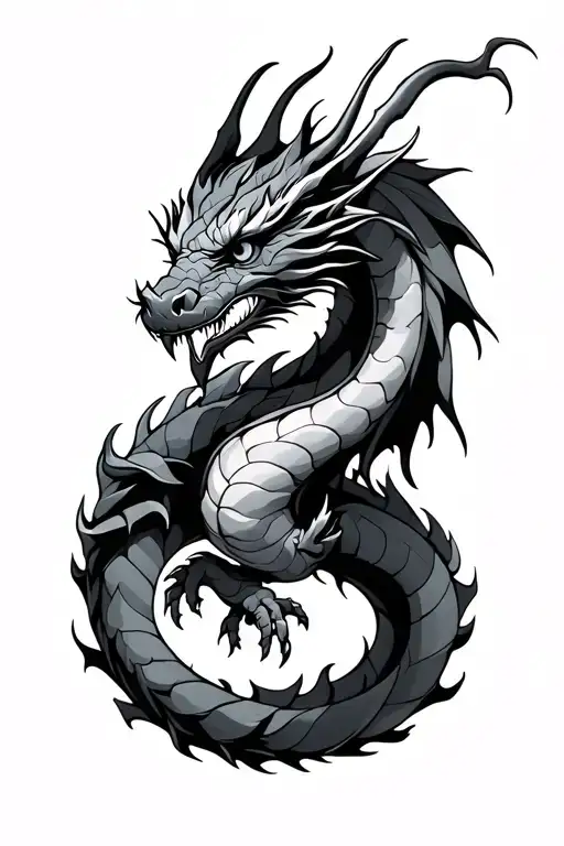 Dragon Wrapped Around Calf