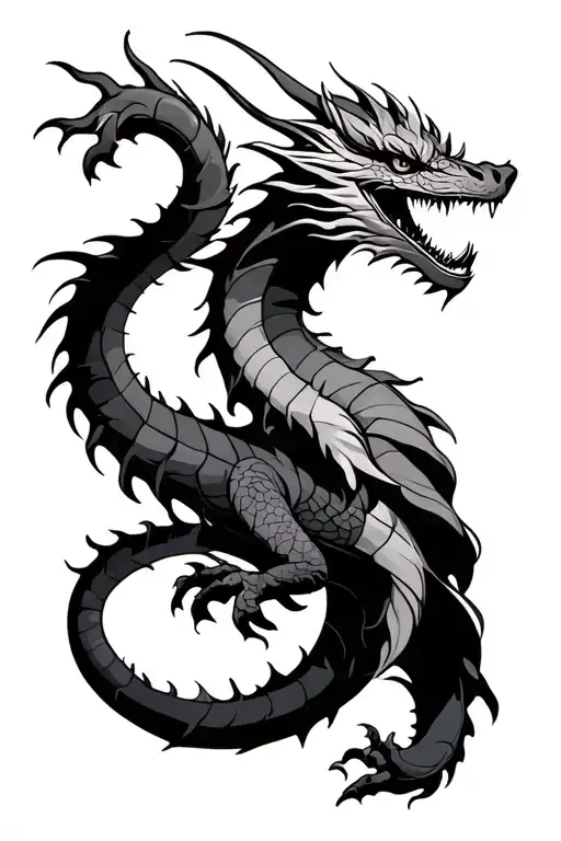 Simple Dragon Wrapped Around Calf