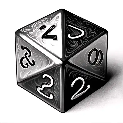D20 Dice Puzzle Piece Featuring