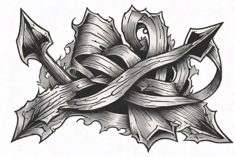 Torn Ribbon Wrapped Arrow