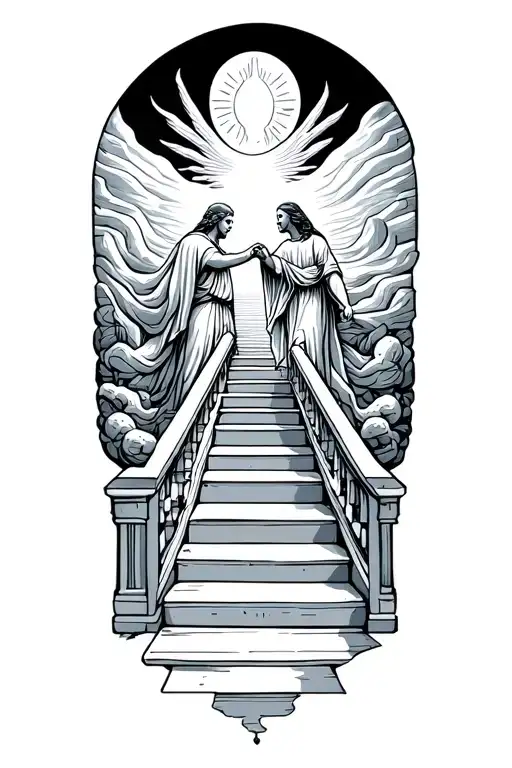 Solders Stair Way To Heaven Holding Hands