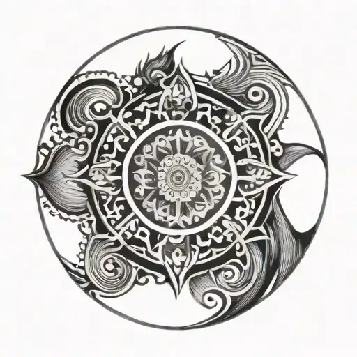 Patterns Like From A Brush And A Circle In The Center