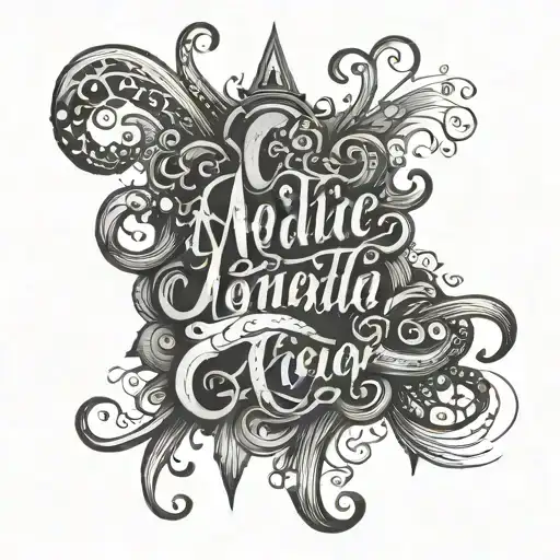 Cursive Lettering With Gothic Shading And Effects