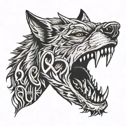Wolf Face With Letters 'Xr'