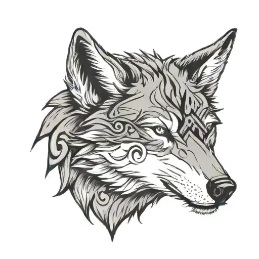Wolf Head With Letters 'Xr'