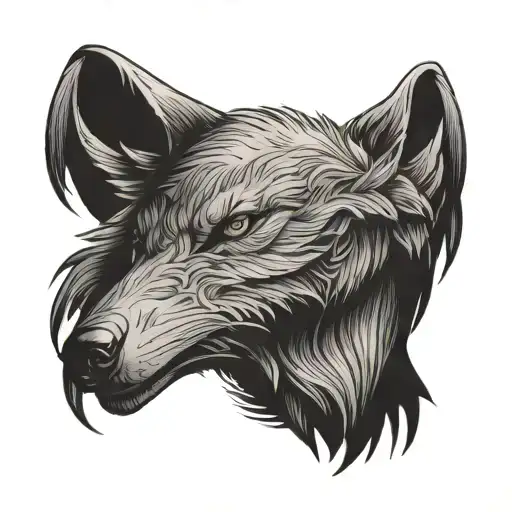 Wolf With Raven On Its Shoulder