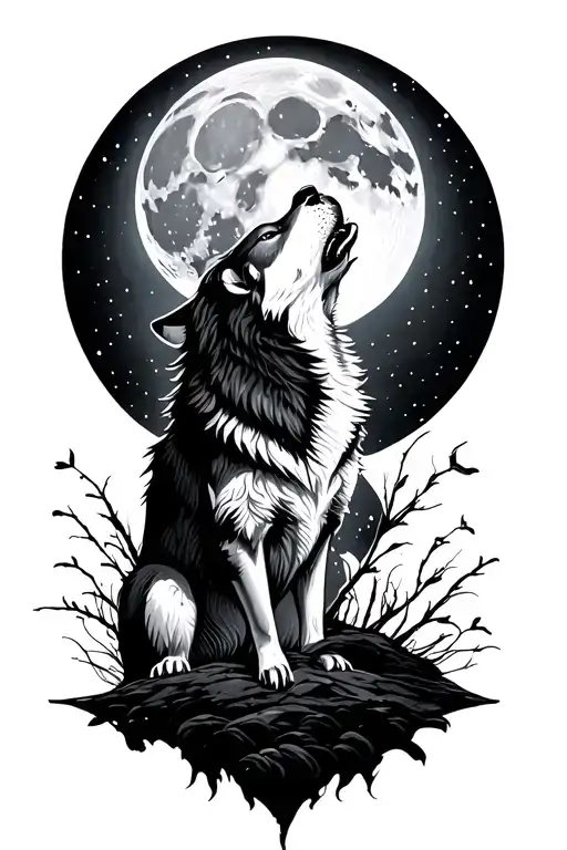 Wolf Howling At The Moon