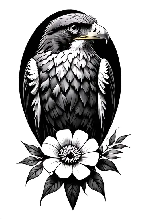 Small Hawk Floral Design Inspired