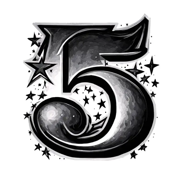 Number 5 With 5 Star