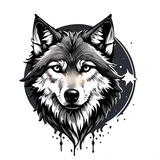Wolf And Moon