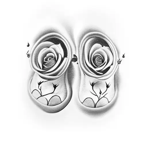 Baby Footprints With Roses