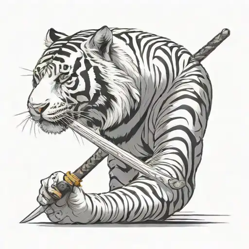 Katana White Tiger Paw Handle