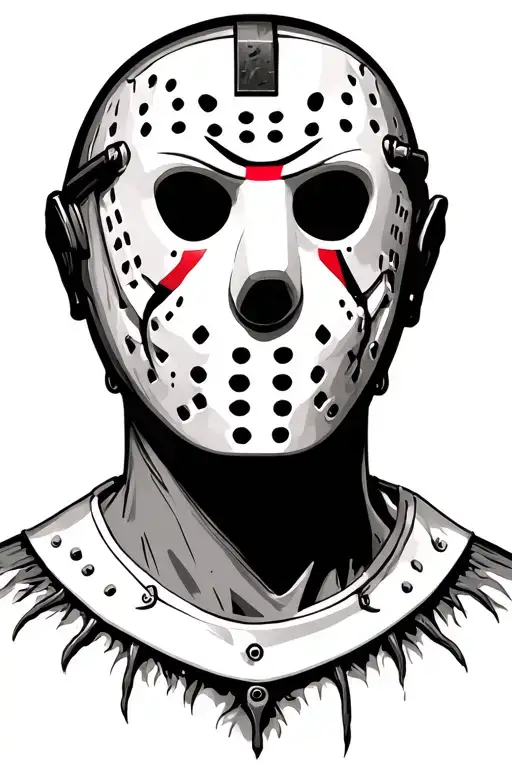 Reverse Shaded Negative Space Silhouette Of Jason Voorhees