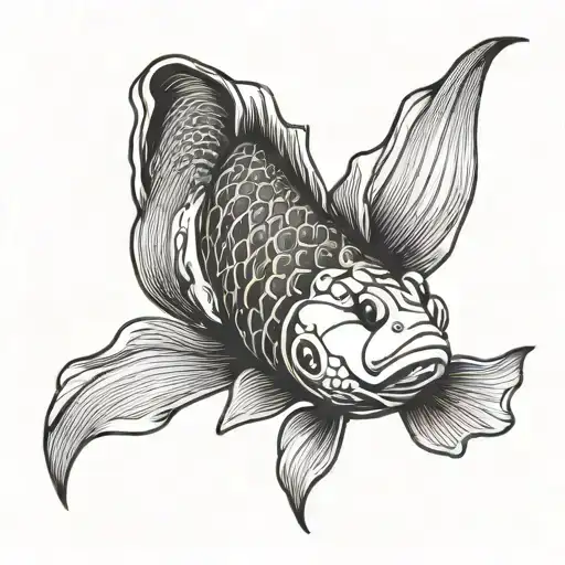 Koi Fish Swimming Upstream