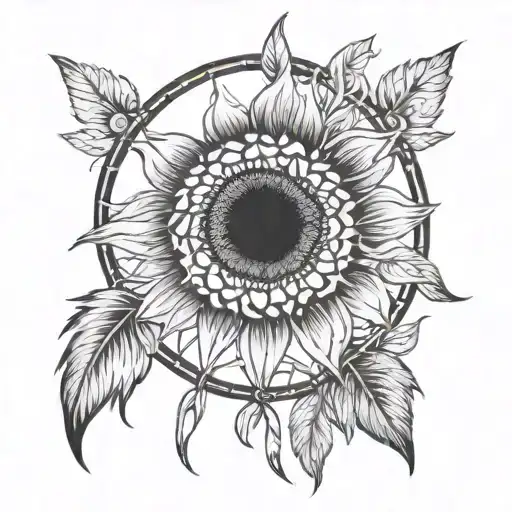 Dream Catcher With Sunflower Surrounded