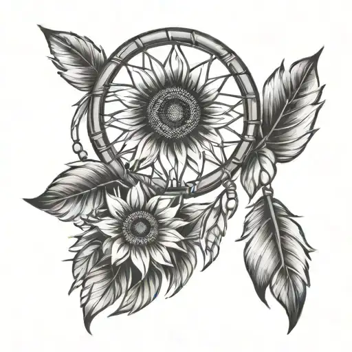 Dream Catcher With Sunflower Growing