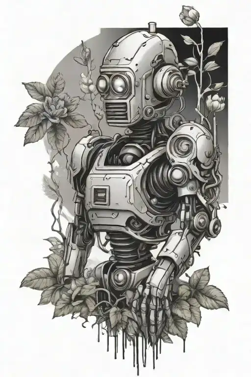 Robot And Nature Scene