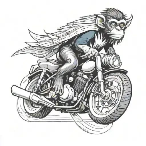 Flying Monkey On A Motor Bike
