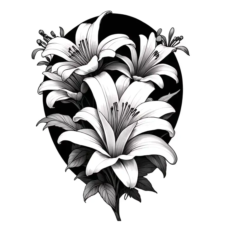 Christian With Lily And Daisy Flowers Intertwined