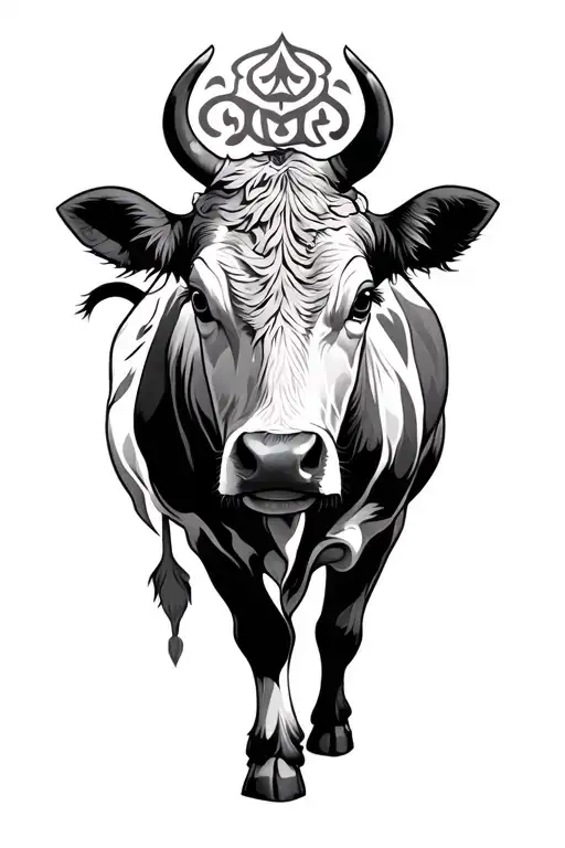 Cover Up Krisna Whit Cow Tatto Whit Black Science And Dark Europen Hungary Slavic Tale Characters