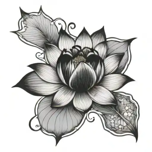 Lotus Flower Small Heart With Star