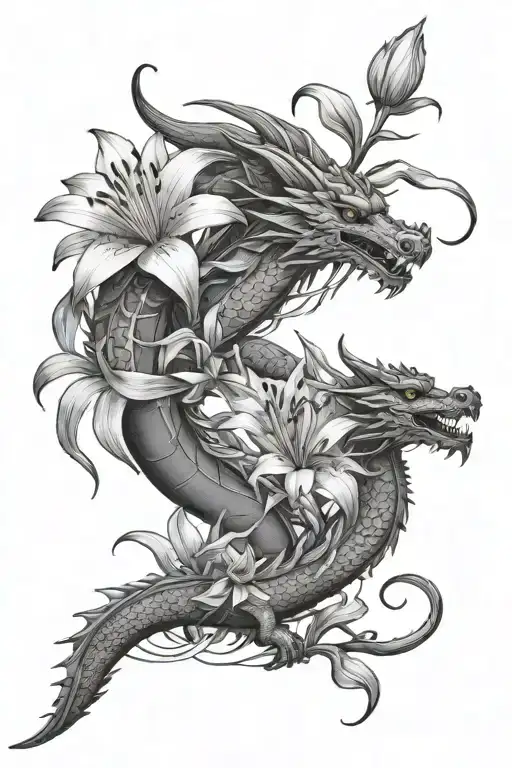 Lilies And Dragon
