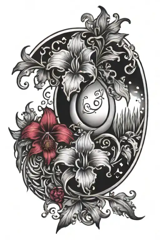 Crescent Moon With Rubies And Irises Wrapping