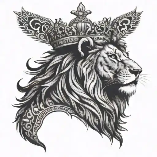 Morroco Lion Wearing A Crown