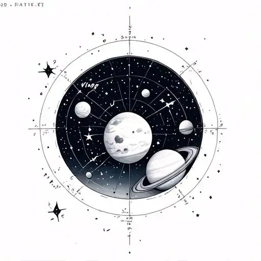 Virgo Constellation Of Planets And Stars Of Sept 7 1989