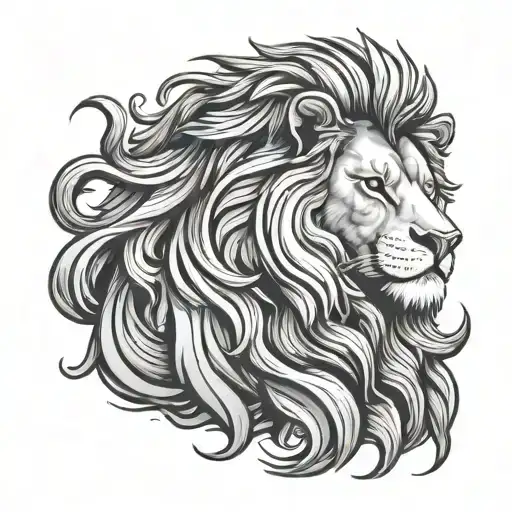 Lion With Ing Iang Symbol
