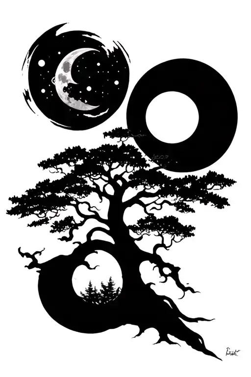 Tree Sun Moon