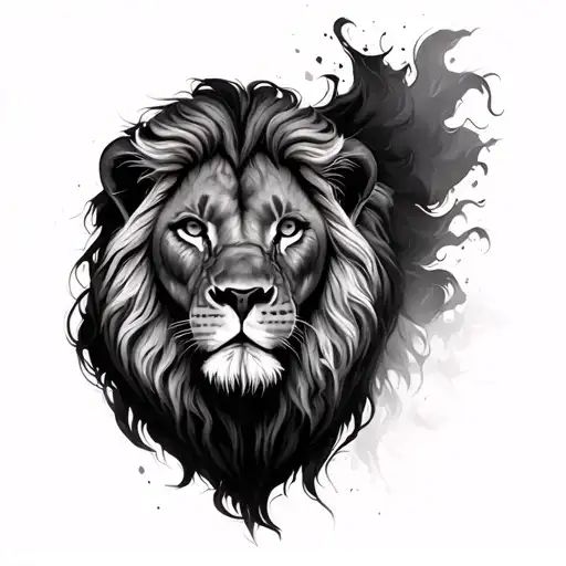 Realistic Tattoo Lion Shoulder Half Sleeve