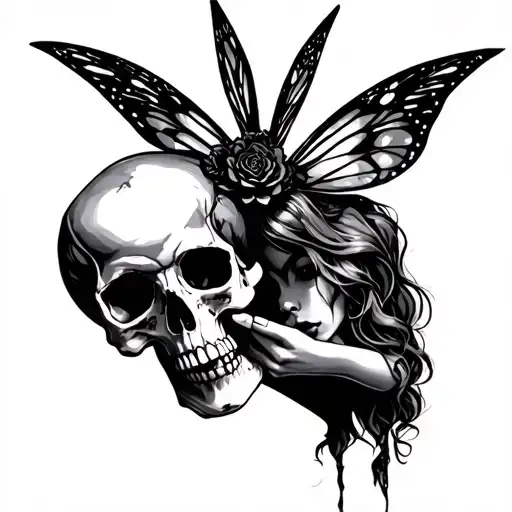 Fairy Holding Skull