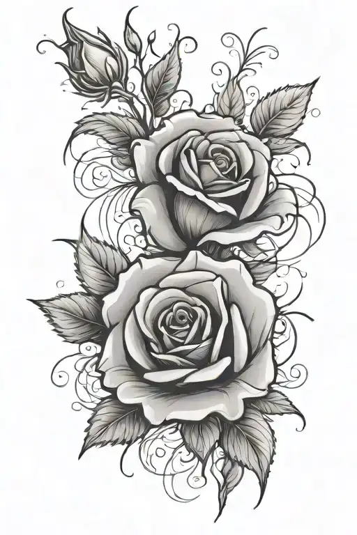 Rose Surrounded My Mom Name Written