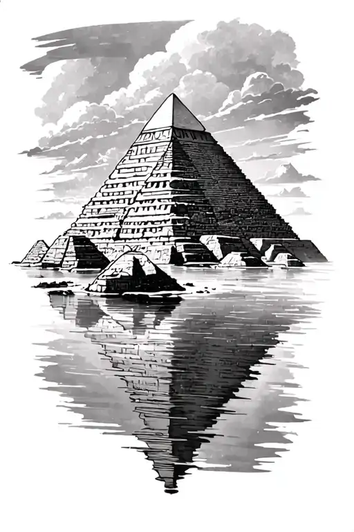 Nile River With Ancient Egyptian Pyramid