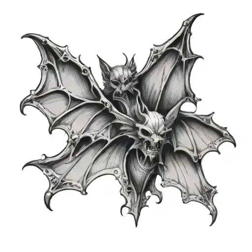 Gothic Bat Wings Open