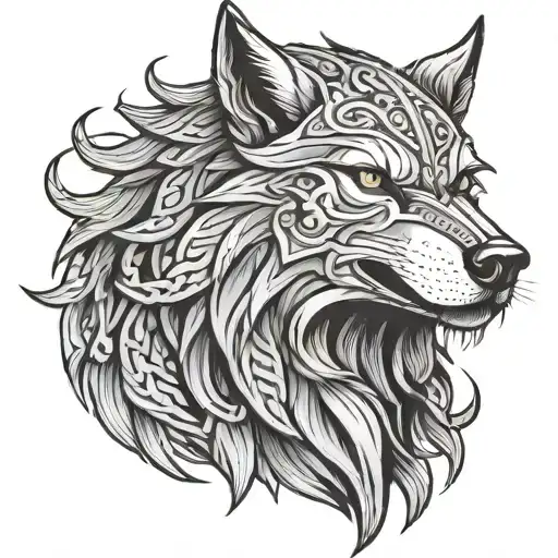Viking Wolf Head