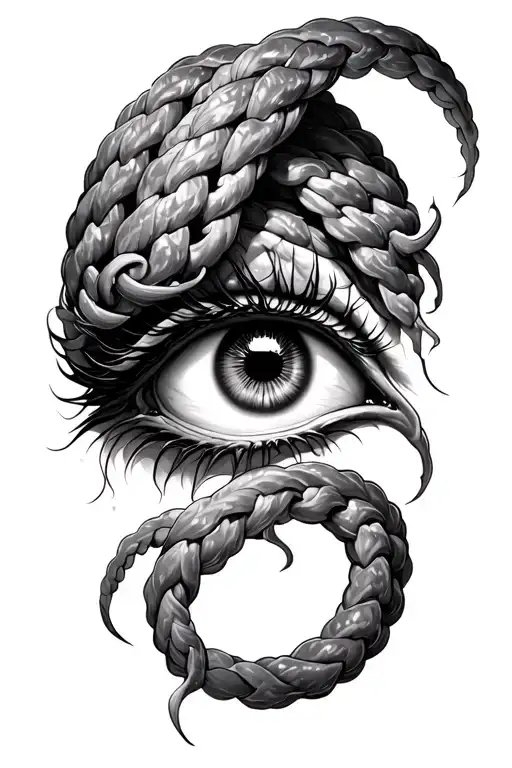 The Eye Of The Demon Braided With Tentacles