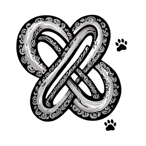 Infinity Symbol With Letters And Dog Paw Print