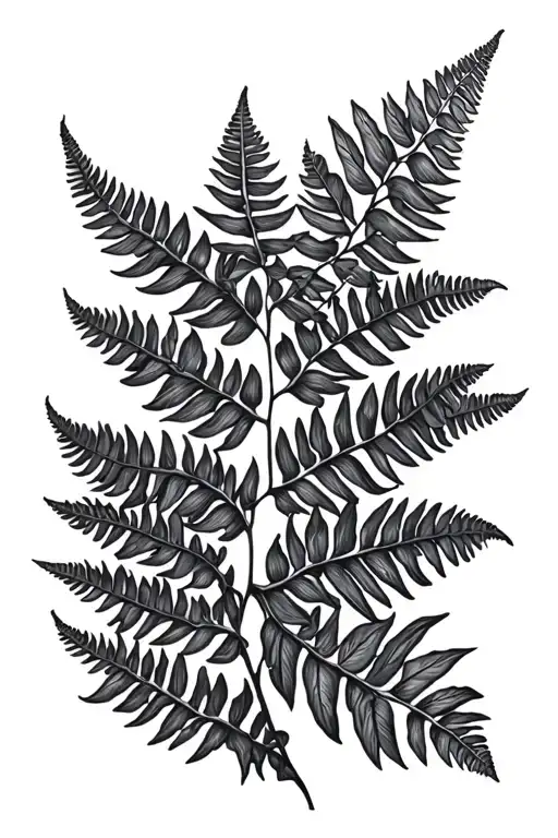 Fern Leaves Going Around A Blank Space