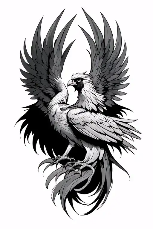 Myths And Legends Phoenix Rising With Wings Either Side Of The Shoulder