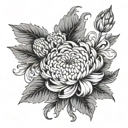 Chrysanthemum Flower With The Word Blakely As The Stalk